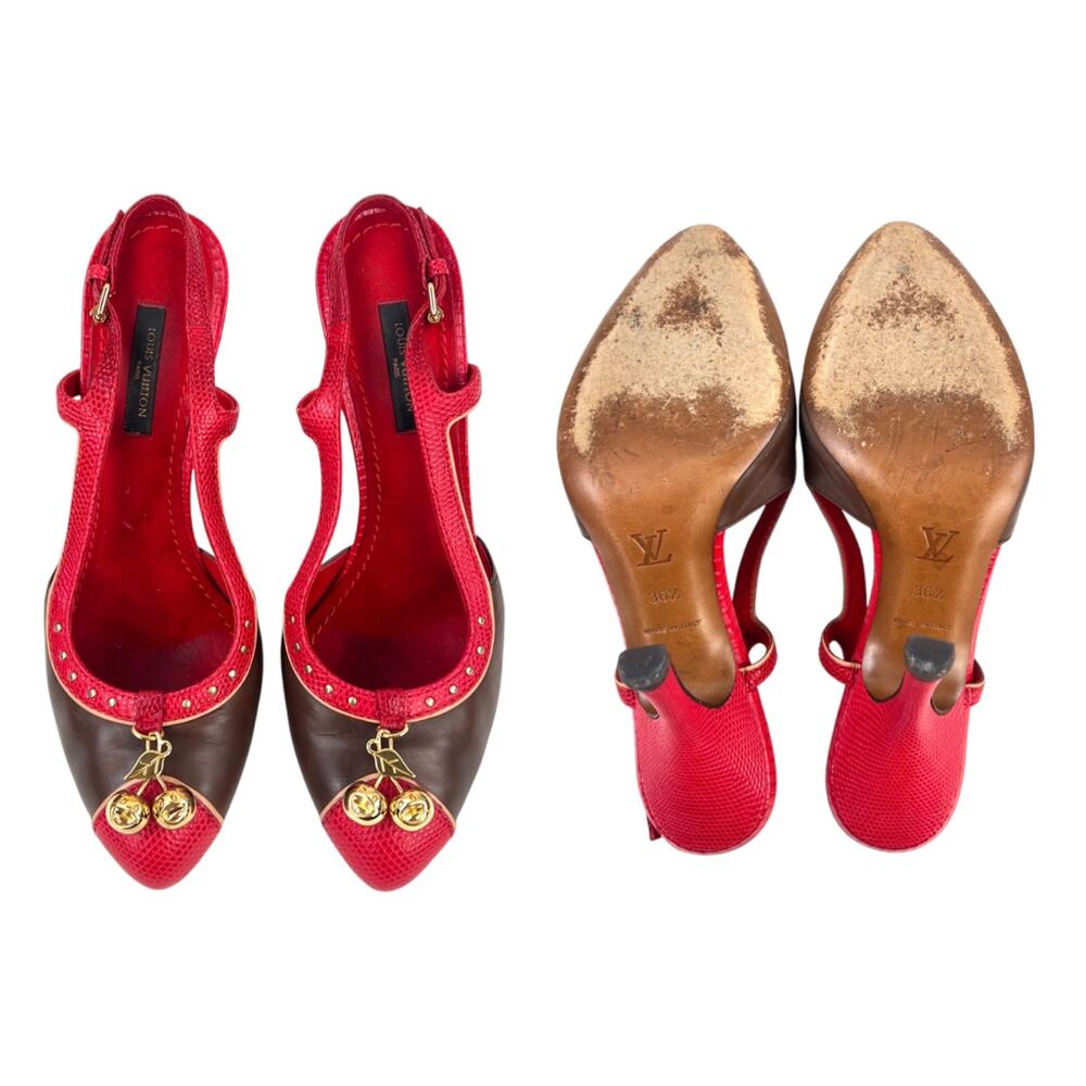 Louis Vuitton Cherry Leather Heels - Picture 5 of 9